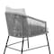 Armen Living Calica Outdoor Patio Dining Chair in Black Metal and Gray Rope 840254332294 - alternate 6